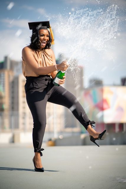 Senior graduation portrait on campus — Detroit, MI (83)