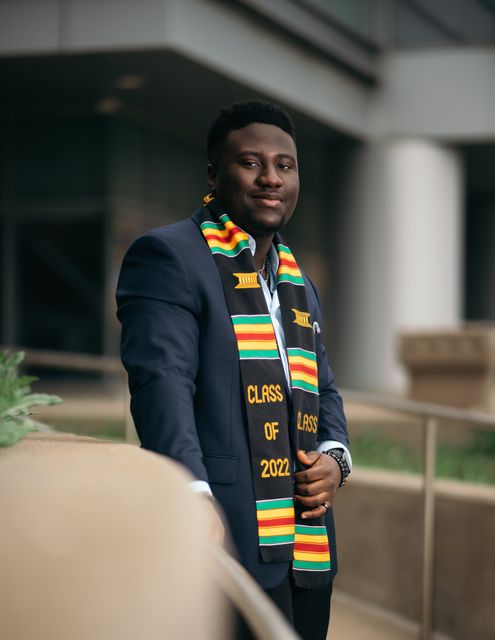 Senior graduation portrait on campus — Detroit, MI (28)