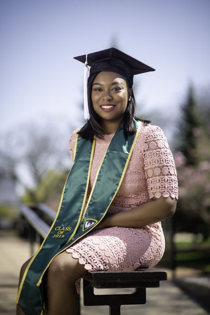 Senior graduation portrait on campus — Detroit, MI (73)