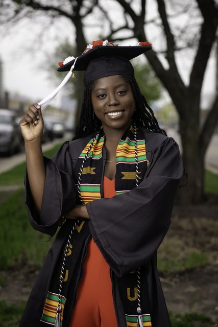Senior graduation portrait on campus — Detroit, MI (38)
